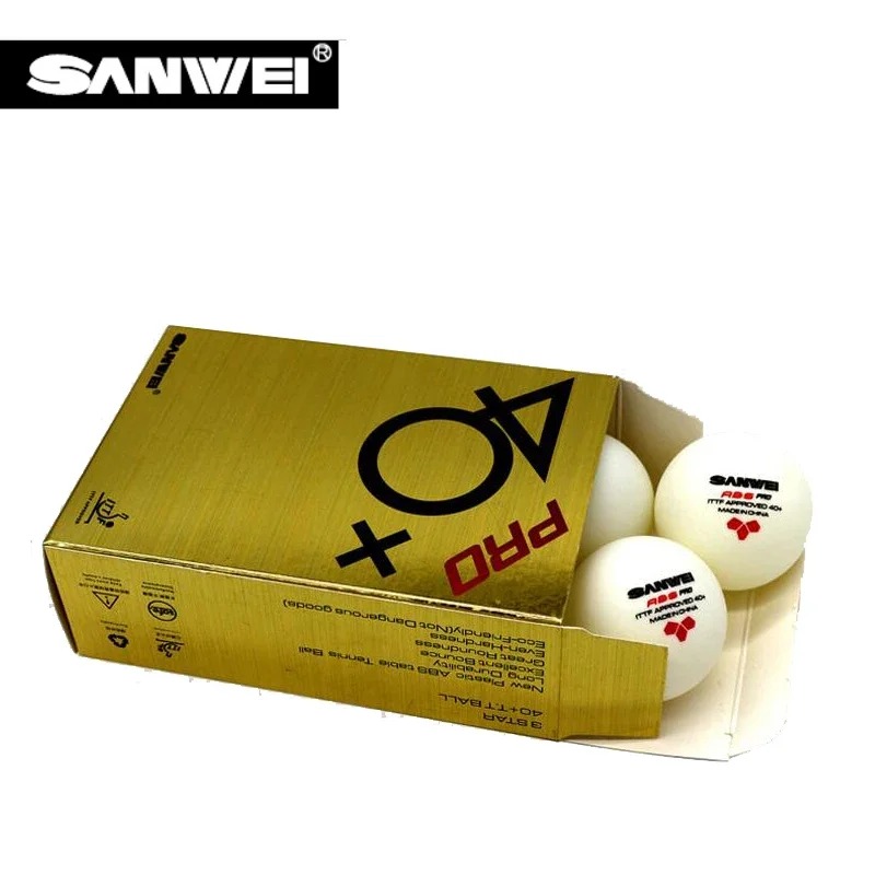 SANWEI ABS PRO 3 star Seamed Table Tennis BALL 6pcs/box