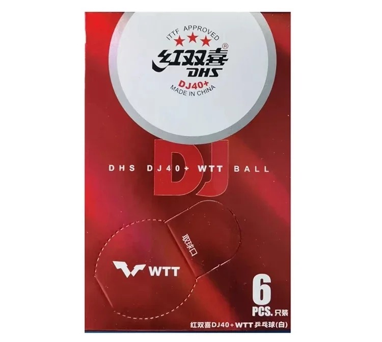 DHS WTT DJ40+ 3 star Seamed ABS Table Tennis BALL 6pcs/box